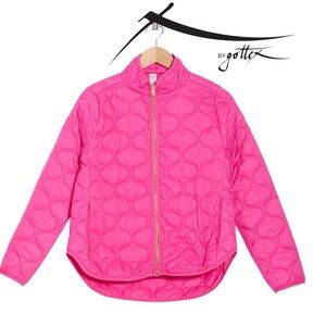 X By Gottex Quilted Jacket Women Zip Front Pink Size M NWT